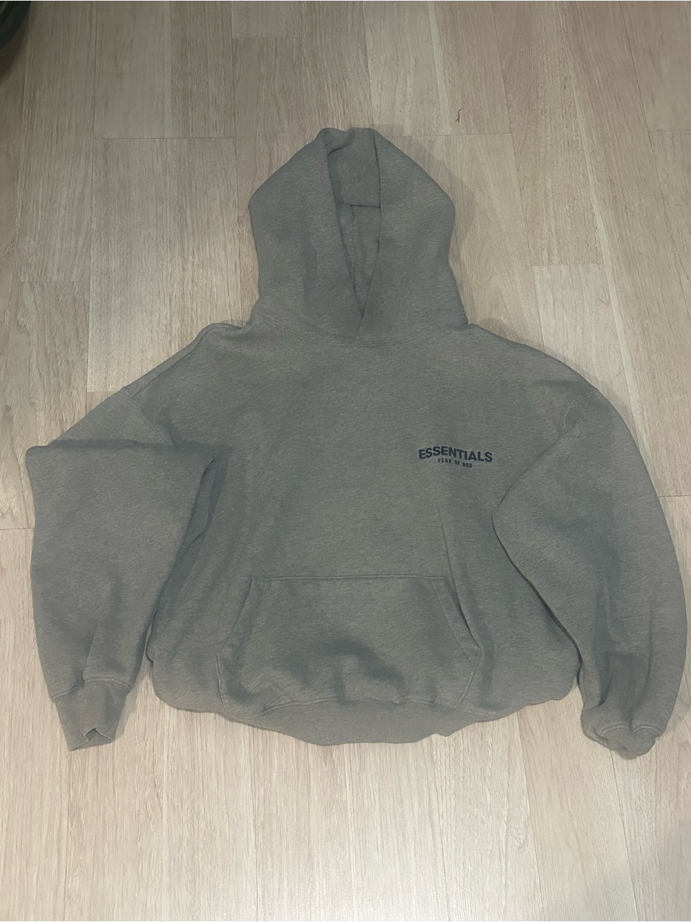 ESSENTIALS Men’s Olive Hoodie Pullover with Logo